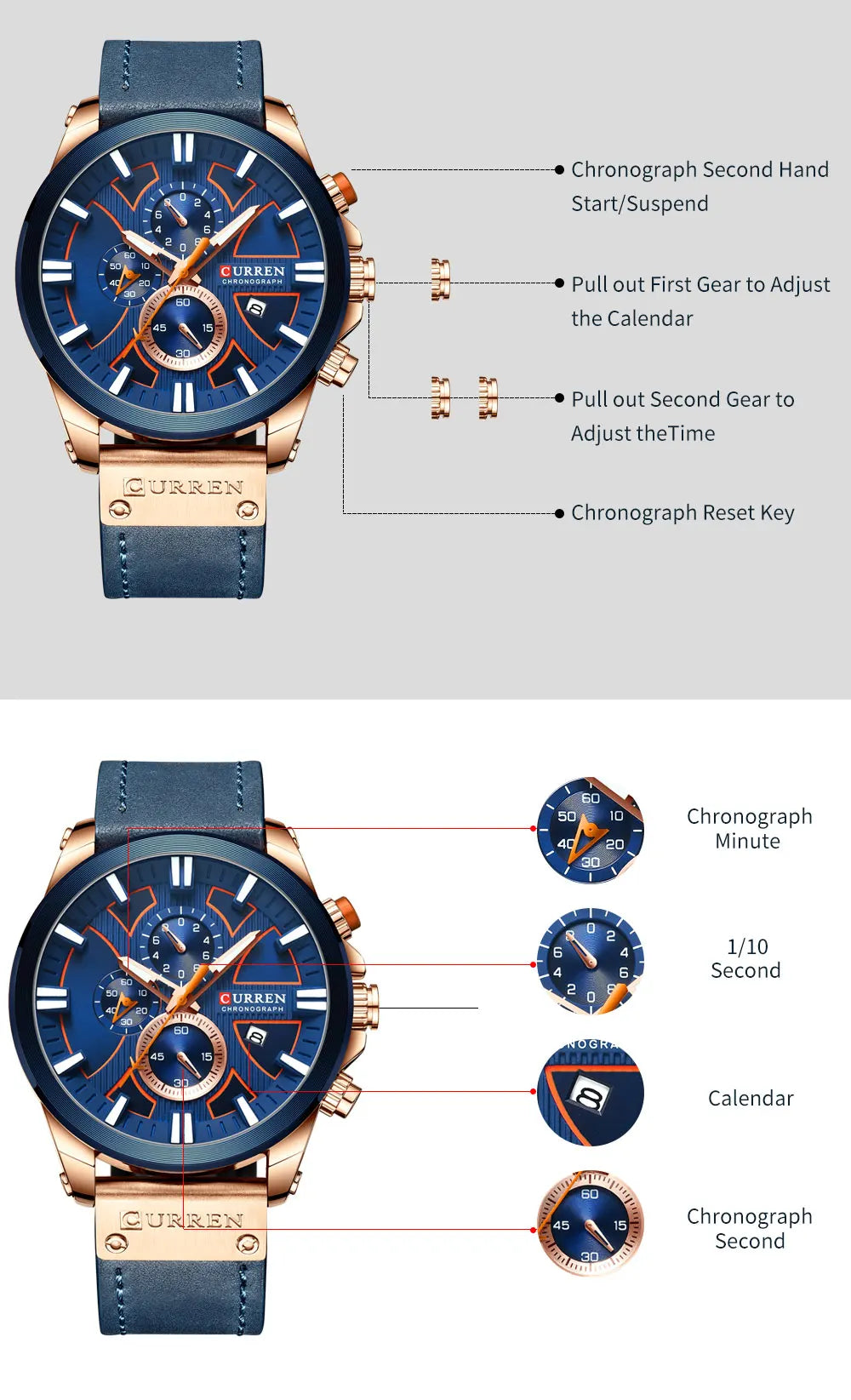 New CURREN Men Watches Fashion Quartz Wrist Watches Men's Military Waterproof Sports Watch Male Date Clock Relogio Masculino