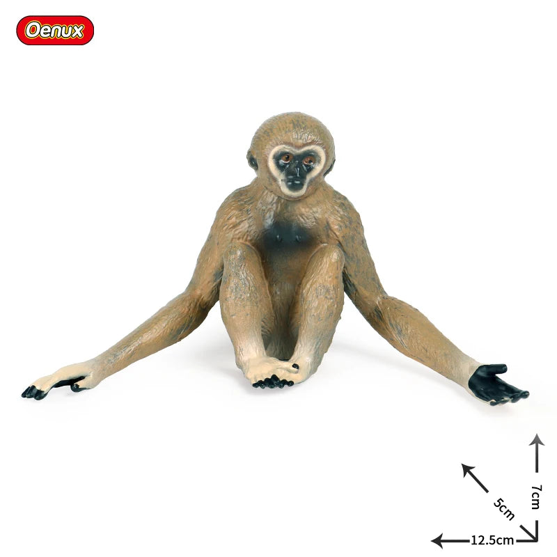 Oenux Simulation Wild Animal Chimpanzee Orangutan Gorilla Tree Sloth Monkey Model Action Figures Garden Miniature Decoration Toy