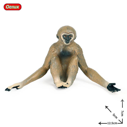 Oenux Simulation Wild Animal Chimpanzee Orangutan Gorilla Tree Sloth Monkey Model Action Figures Garden Miniature Decoration Toy