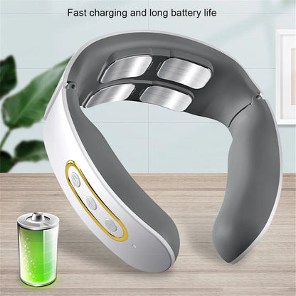 Electric Neck and Shoulder Pulse Massager 6 Mode 9 Levels Adjustable Cervical Vertebra Relax Pain Relief Kneading Machine