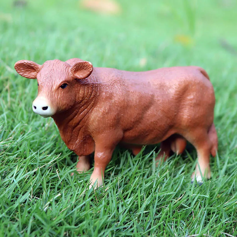 Oenux Simulation Cute Farm Animals Milk Cow Cattle Calf Angus Bull OX Buffalo Model Action Figures Educational Cute Toy Kid Gift