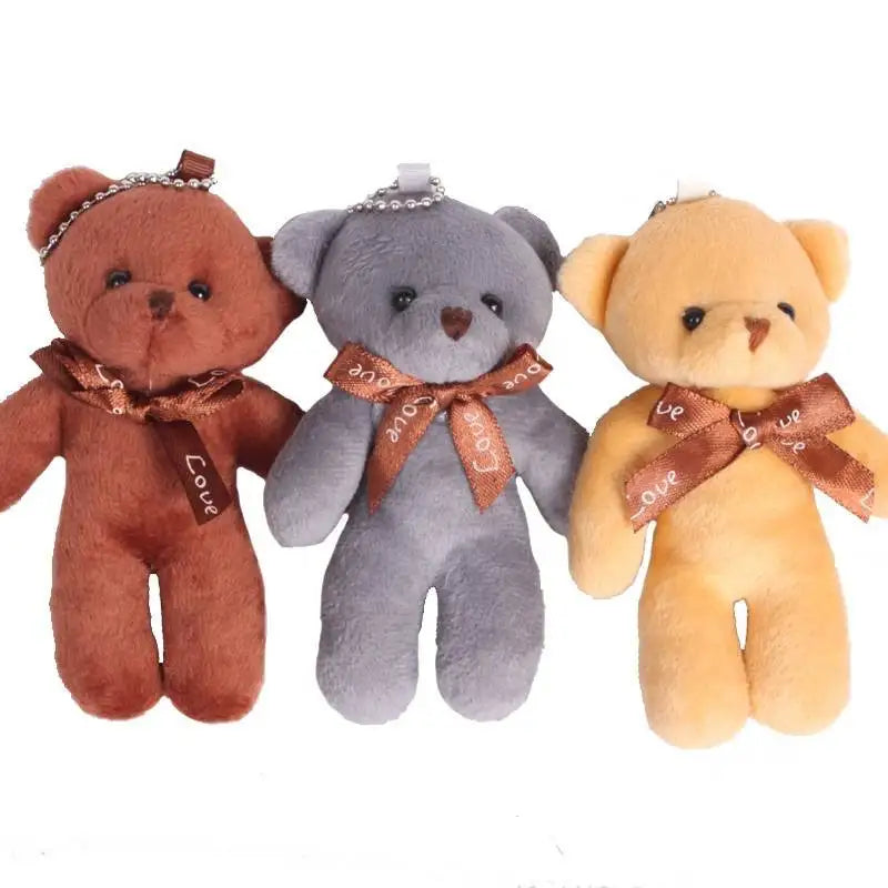 12Pcs/Lot Soft Stuffed Bear Plush Toys Mini Teddy Bear Dolls Toy Small Gift for Party Wedding Keychain Bag Pendant Teddy Doll