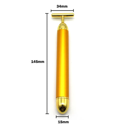 Gold Vibration Facial Slimming Face Beauty Bar Wrinkle Stick Beauty Bar Pulse Firming Facial Roller Massager Wrinkle Stick