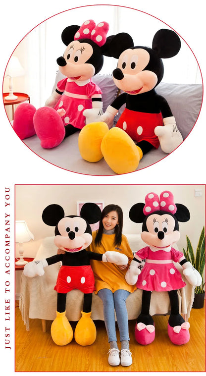 40-100cm Stuffed Mickey&Minnie Mouse Plush Toy Soft Goofy Pluto Donald Duck Mickey Minnie Dolls Birthday Wedding Gifts for Kids