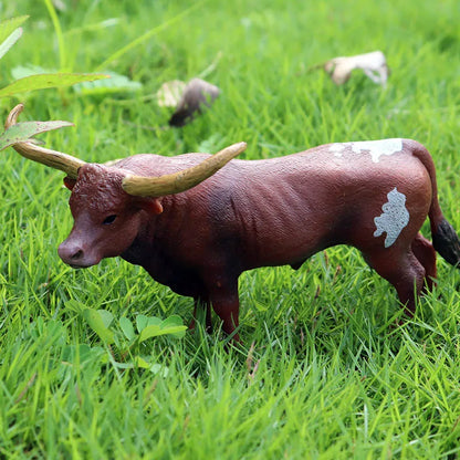 Oenux Simulation Cute Farm Animals Milk Cow Cattle Calf Angus Bull OX Buffalo Model Action Figures Educational Cute Toy Kid Gift
