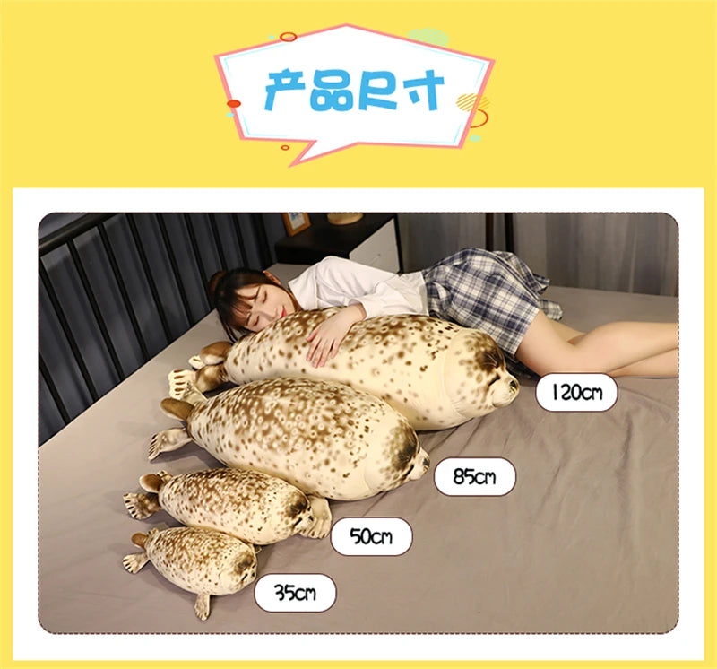 Large Kawaii Sea Lion Plush Toys Soft Marine Animal Cute Seal Stuffed Doll for Kids Gift Sleeping Pillow 3D Novelty Plaything