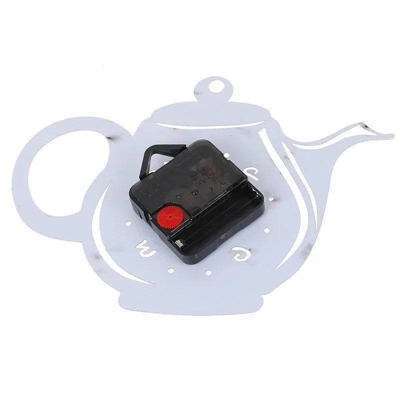 3D DIY Teapot Shape Wall Clock Acrylic Mirror Clock Modern Kitchen Home Decor Wall Sticker Hollow Digital Clock watch home clock