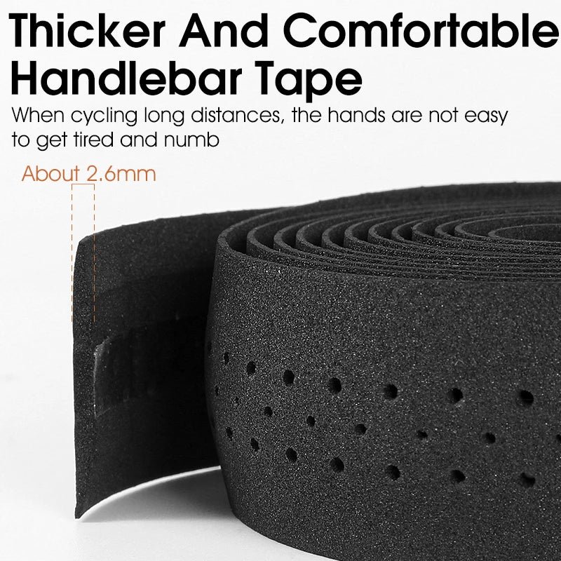 WEST BIKING EVA Bar Tape High Tenacity Handlebar Tape Adhesive Bike Handle Tape Shock Absorbing Bar Tape With Hole for Road Bike