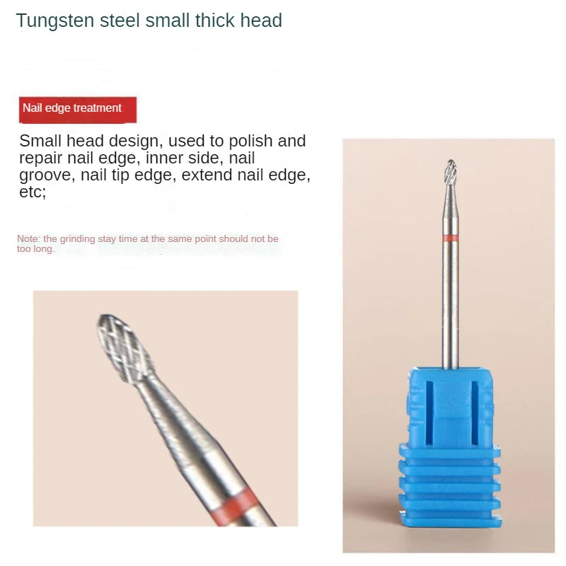 5 Pcs Tungsten Steel Milling Cutter For Manicure  Removing Gel Varnish Burr Nail Drill Bits Set