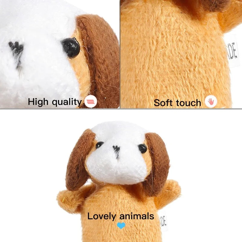 1/5/10Pcs Baby Finger Puppet Plush Toy Cartoon Animal Family  Role Play Tell Story Cloth Doll Educational Toys For Children Kids
