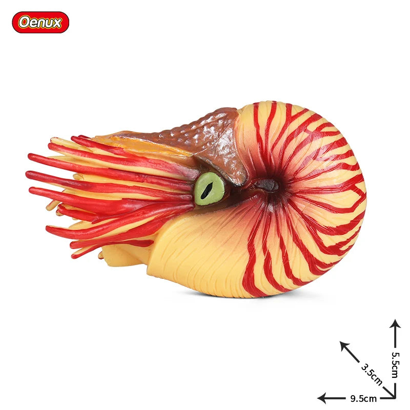 Oenux Ocean Animals Simulation Hermit Crab Nautiloidea Octopus Sea Life Model Figurines Action Figures Collection Kids Toy Gift
