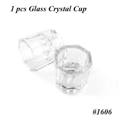 1pcs Nail Crystal Glass Nail Cup Acrylic Liquid Dappen Dish Clear Bowl Nail Powder Holder Container Equipment  Tools