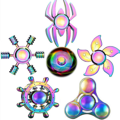 Metal Rainbow Fidget Spinner Colorful EDC Hand Spinner Anti-Anxiety Toy for Children Adult Relieves Stress Finger Spinner Gifts