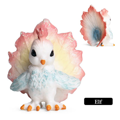 Oenux Original Genuine Fairy Tale Fly Horse Simulation Animal Mythical Elves Elf Pegasus Action Figures Model PVC Cute Kids Toy