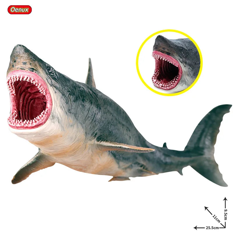 Oenux Prehistoric Savage Mosasaurus Megalodon Mammuthus Jurassic Dinosaurs Sea Life Animals Model Action Figures Toy Kids Gift