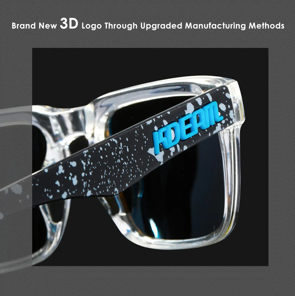 KDEAM Men's Polarized Sunglasses Square Casual Outdoors Sun Glasses Women Unisex Sunglass For Couple With Zipper Case