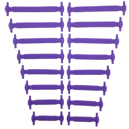 16pcs/lot Silicone Shoelaces No Tie Shoelaces 12 colors Elastic Lace Shoelace Creative Lazy Silicone Laces Rubber Lace