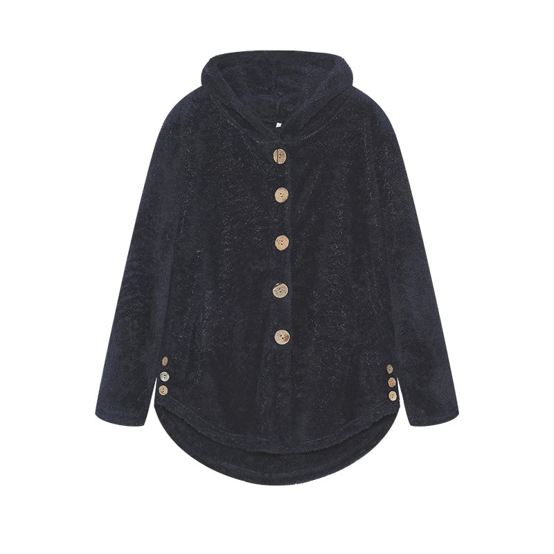 Fashion Trend Autumn and Winter Press-pleated Printed Turn-collar Long-sleeved Shirt Two-piece Furry Coat