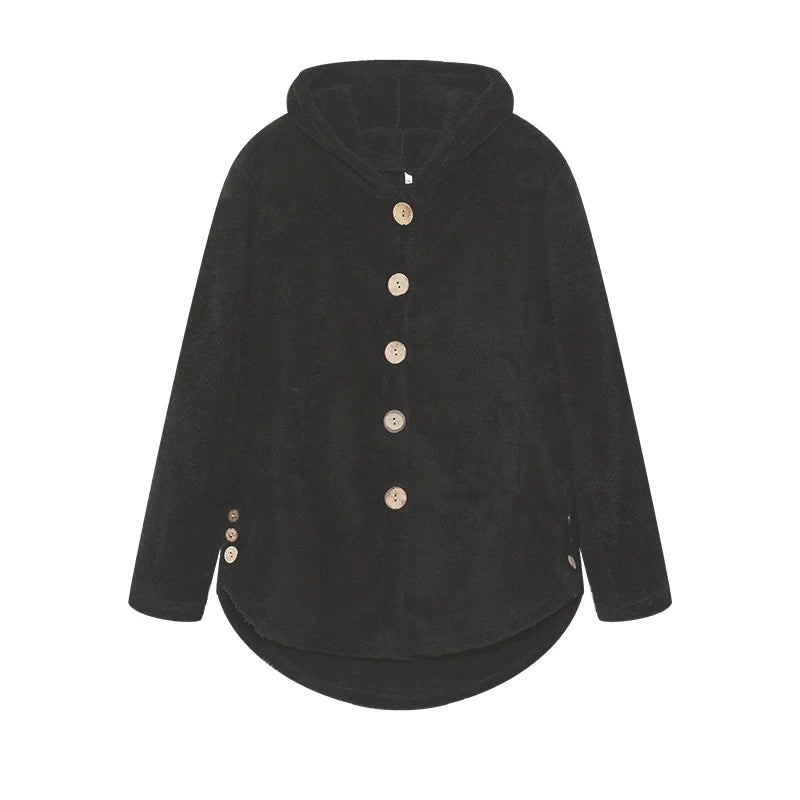 Fashion Trend Autumn and Winter Press-pleated Printed Turn-collar Long-sleeved Shirt Two-piece Furry Coat