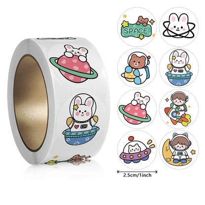 100-500pcs Cartoon Animal Stickers Teacher Reward Stickers for Kids, Party Decoration Sticker for School Classroom Home