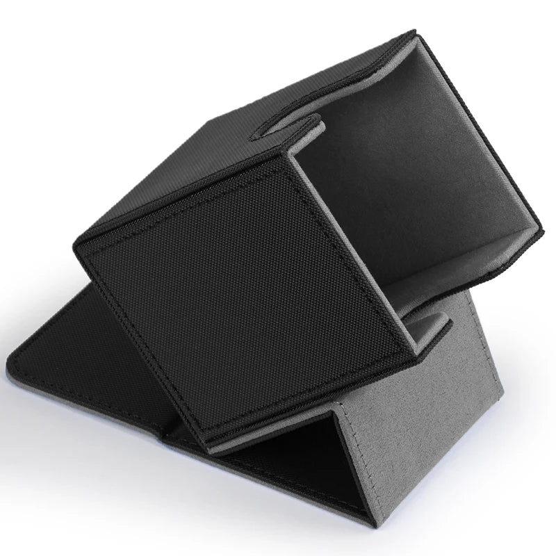 Card Deck Box,Card Deck Case Holds 100+ Sleeved Cards, PU Leather Card Storage Box For  TCG game trading cards.