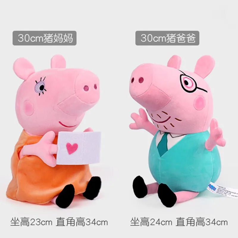 30CM Genuine Peppa Pig Plush Stuffed Doll Peppa George Mom Dad Model Children's Toys Cartoon Anime Figure Kids Birthday Gifts