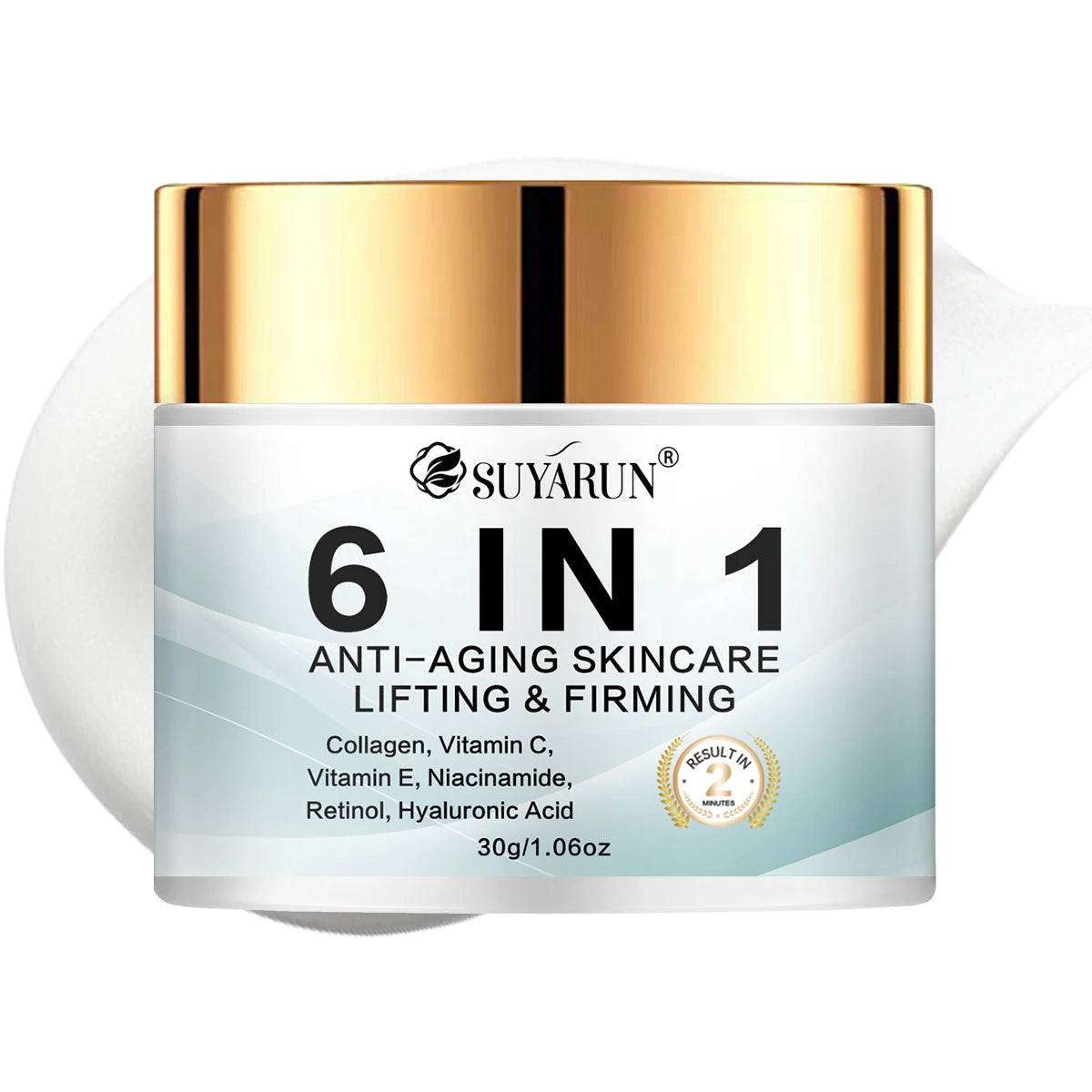 SUYARUN 6-in-1 Anti-Aging Cream - Reduces Wrinkles, Firms, Hydrates, Brightens Skin, For All Skin Types, Free Shipping.