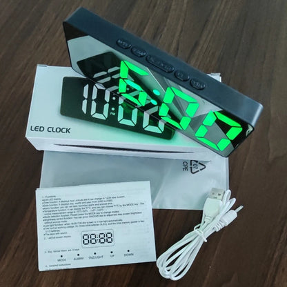Electronic Alarm Clock Noiseless Design Digital LED Large Display Mirror Electronic Clock Digital Alarm Clock LED Mirror Clocks