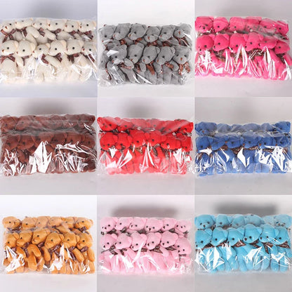 12/10Pcs/Lot Soft Stuffed Bear Plush Toys Mini Teddy Bear Dolls Toy Small Gifts Bag Pendant Teddy Doll