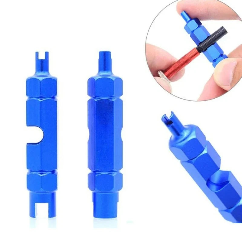 3-in-1 Bike Multifunctional Valve Core Remover Tool Wrench Spanner For Bicycle Schrader and Presta Valve Extender