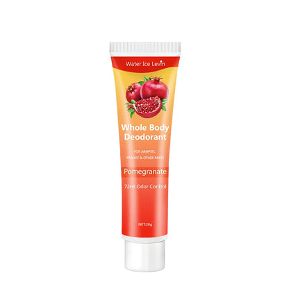 Pomegranate Full Body Deodorant Cream, 72-Hour Odor Control, Aluminum-Free, Gentle and Soothing, Fresh Scent - Suitable for Sensitive Skin, Perfume Deodorant, All-Day Freshness
