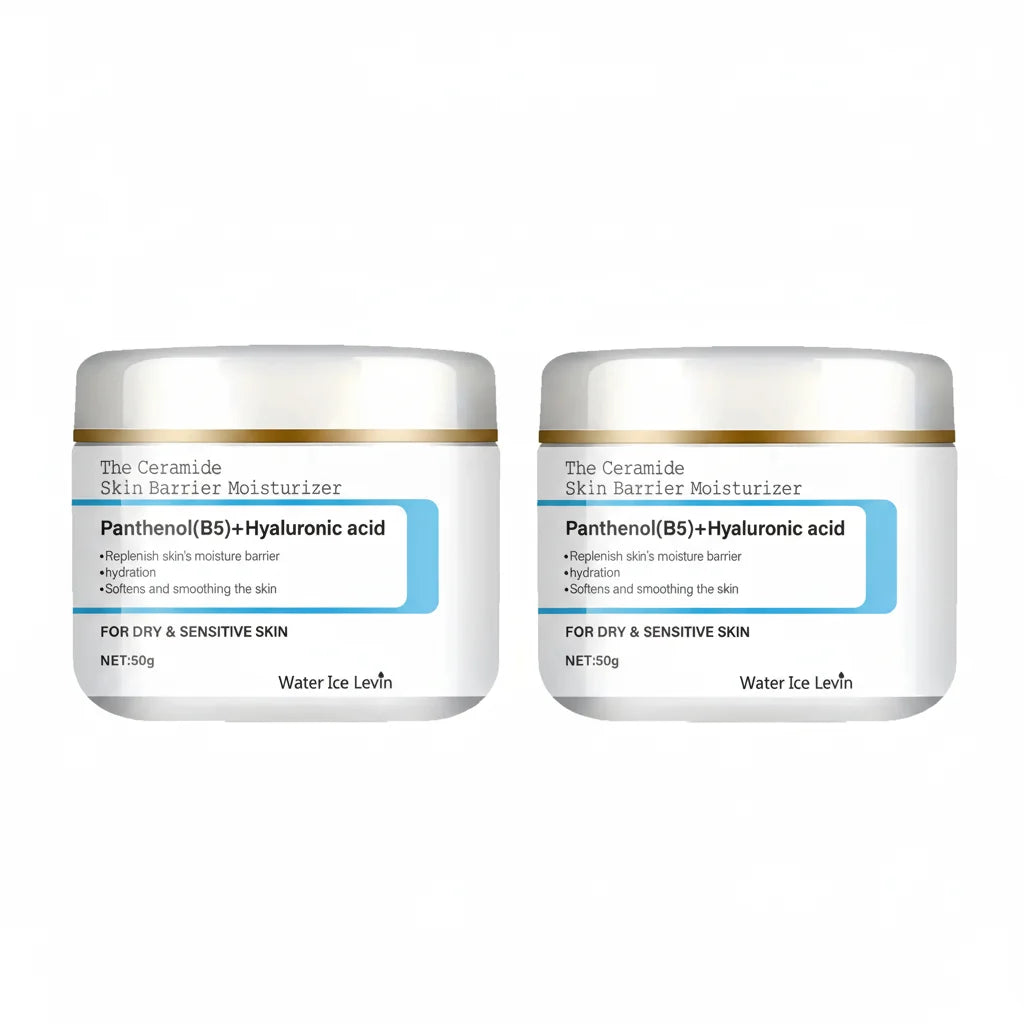 Ceramide Barrier Moisturizer Panthenol Hyaluronic Acid. Instantly Lifts Firms. Hydrates Smooths. Dry Sensitive Skin Relief.