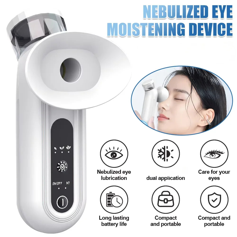 2 in 1 Protable Eye Mist Steam Sprayer Mini Eye Moisturizing Cleaning Soothing Steamer for Dry Tired Eyes and Facial Skin Care