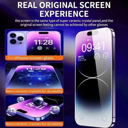 Oleophobic Coating Dust Free Screen Protector For iPhone 17 Pro Max 16 15 13 11 12 14 Pro Max SE 7 8 XR Easy Installation Glass