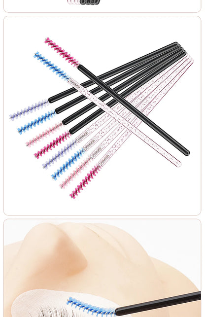 50 Pcs Eyelash Brushes Disposable Crystal Eyebrow Brush Mascara Wand Eye Lash Cosmetic  Lashes Extension Makeup Tools