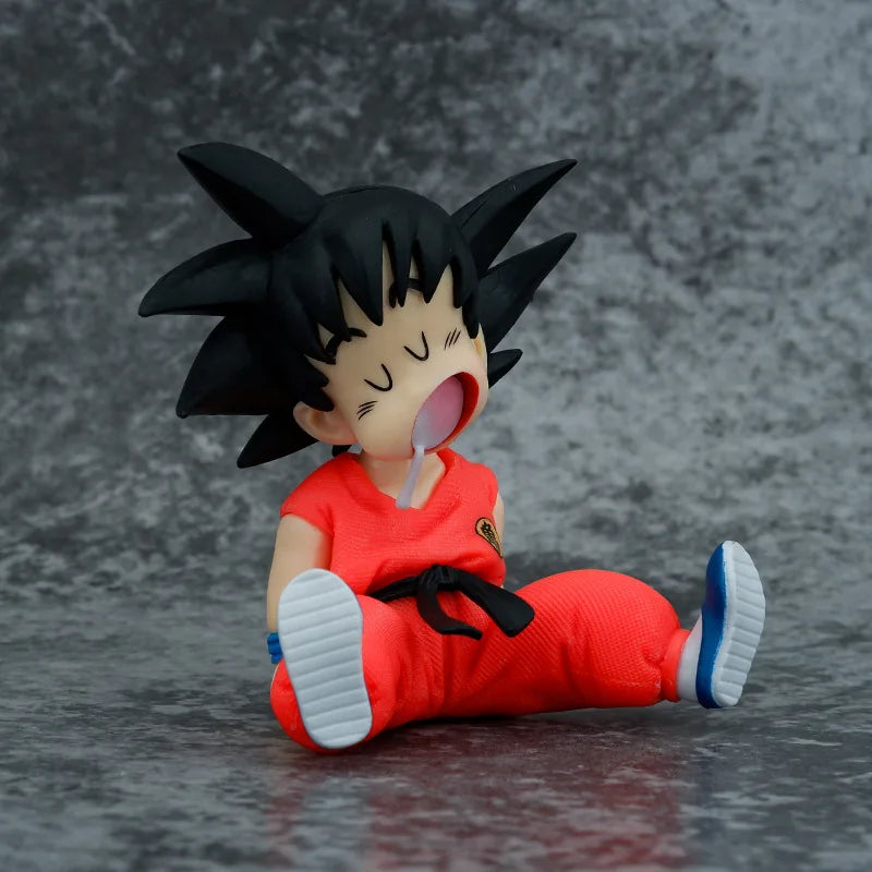 10cm Dragon Ball Z Anime Pvc Action Figure Sitting Posture Sleep Son Goku Model Statue Collection Decoration Toys Birthday Gift