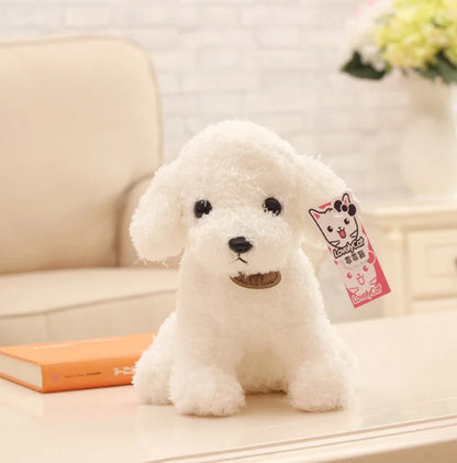 20CM Cute Teddy Dog Plush Toy Curly Dog Doll With Hanging Tag Simulation Dog To Send Children's Birthday Gift