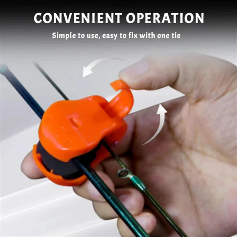 2pcs Fishing Rod Holder Fixer Clip Straps Fishing Pole Holder Compact Design Fishing Rod Fixer Wall Mounted Fishing Rod Holder