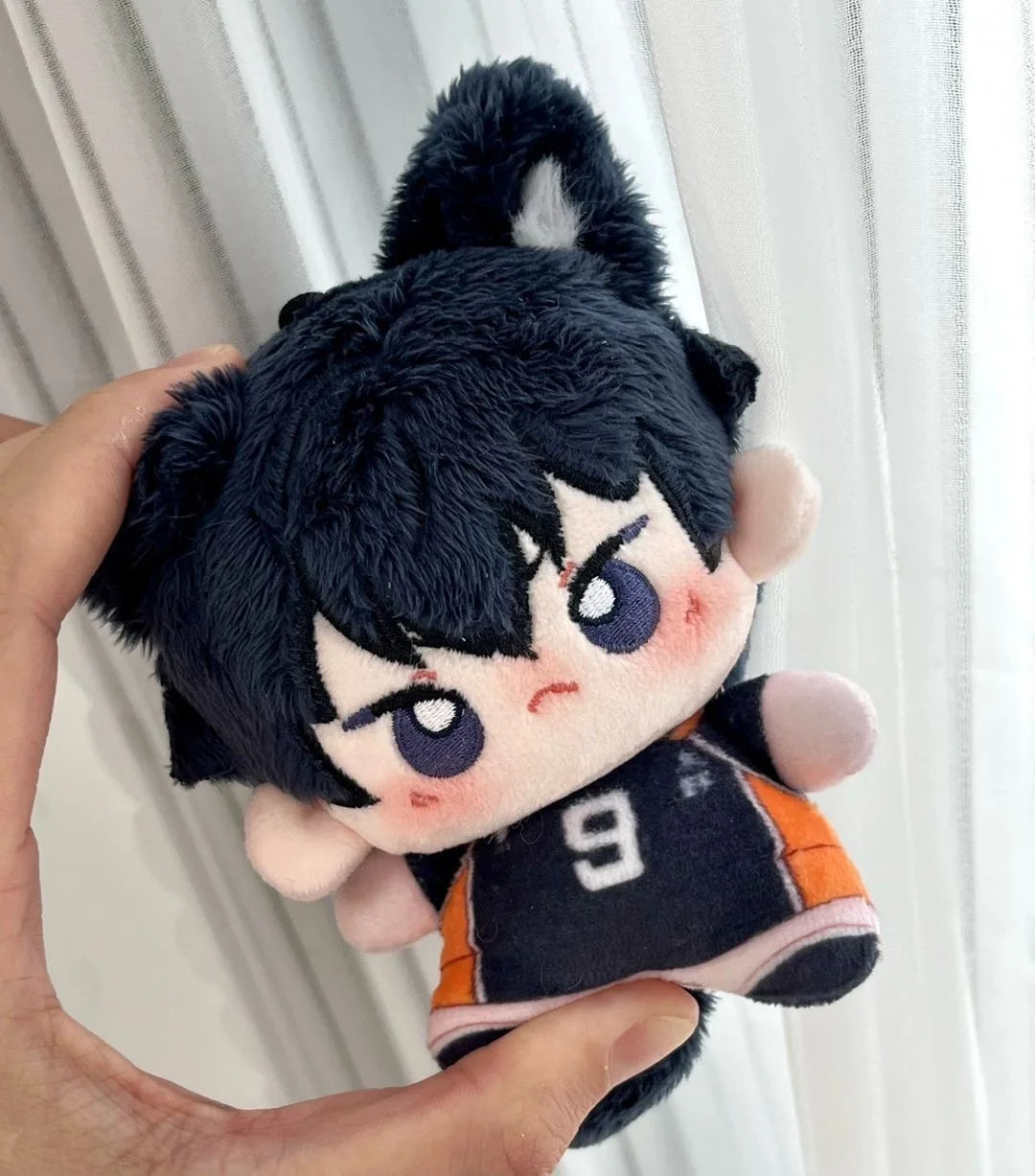 10cm New Japan Haikyuu Plush Toy Hinata Shoyo Keychain Tobio Kageyama Yu Nishinoya Bag Pendant Mini Volleyball Stuffed Doll Gift