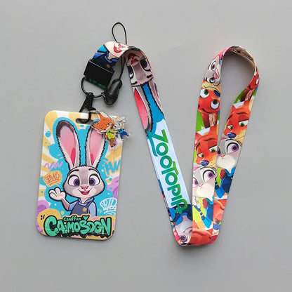 Hot Disney Anime Zootopia 2 Lanyard Card student Judy Nick cute card Bus Card holder certificate lanyard cartoon keychain  Gifts