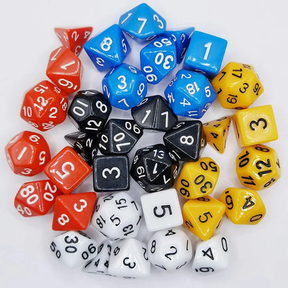 7pcs/set Multicolour Dice Set Multiple Colors Polyhedral RPG DND Role Playing Dragons Board Game Multiple Dice With Bags TMZ