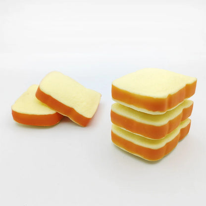 Soft Flour Toast Sliced Shape Bread Stress Toy Anxiety Relief Fake Food Toy for Adult Tricky Funny Birthday Gifts
