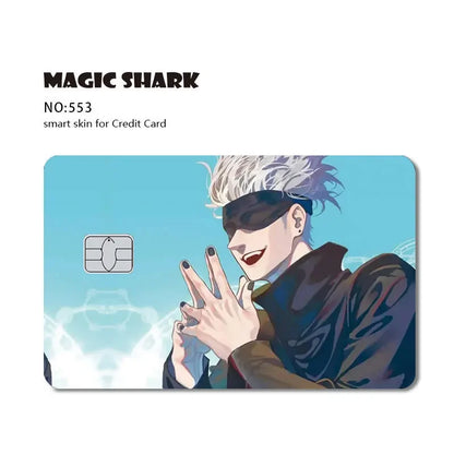 Magic Shark Cartoon Rabbit Warrior Flower Anime Chocolate PVC Sticker Film Skin Cover for Debit Credit Card