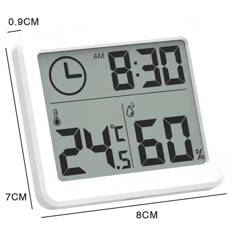 Multifunction Thermometer Hygrometer Automatic Electronic Temperature Humidity Monitor Clock 3.2inch Large LCD Screen