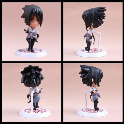 6 Pcs/Lot NARUTO Sasuke Gaara Uchiha Madara Figure 7-8cm 2 Style Personality Base Mini Figurines
