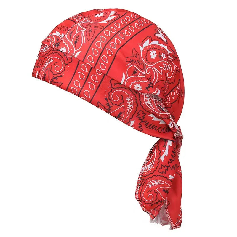 Paisley Durag Cycling Unisex Outdoor Bandana Headwrap Hiking Hip Hop Breathable Motorcycle Skull Cap Streetwear Retro Bandana