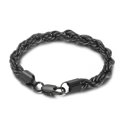 4/6/8mm Stainless Steel Bracelets For Men Women Gold Color Twisted Rope Link Chain Bracelets On the Hand Jewelry Gifts