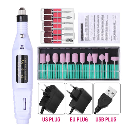 LULAA Portable Professional Electric Nail Drill Machine Manicure Tools Pedicure Drill Set Family Nail File Nail Drill Equipment