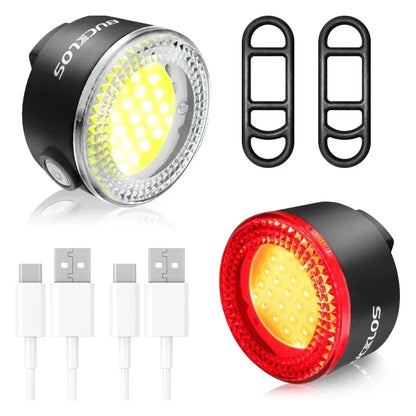 BUCKLOS Bike Light COB Front Rear Bicycle Lights LED Rechargeable Mountain Road Bicycle Lamp MTB Tail Light Cycling Flashlight