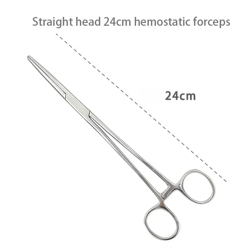 1pc Stainless Steel Hemostatic Forceps Surgical Forceps Tool Hemostat Locking Clamps Forceps Fishing Pliers Curved/Straight Tip